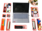 15 PCS Interlocking Desk Drawer Organizer Separator for Office,Bathroom,Kitchen,Makeup（Pink）