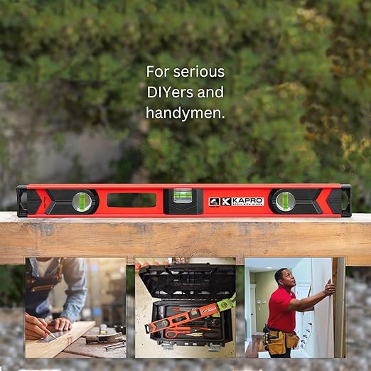 Kapro - 150-80 Semi-Professional I-Beam with Plumb Site Level - Features Horizontal Vial and Dual-View Plumb Site - Aluminum - 48 Inch