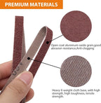 TAOKYID 36 Pack 3/8 x 13 Inch Sanding Belts for Air Belt Sander, 12Pcs Each of 40/60/80 Grits Abrasive File Belts for Woodworking, Metal Polishing, 3/8 inch x 13 inch Aluminum Oxide Sanding Belt