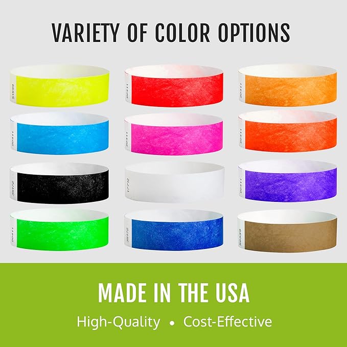 600 WristCo White Tyvek Wristbands for Events - Comfortable Tear Resistant Paper Bracelets ID Wrist Bands for Concerts Festivals Admission Party Identification