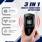 NDI ND0989 Multi-Function Stud Finder and Heat Source Detector Accurate Detection of Studs, AC Live Wires, and Heat Sources Behind Walls Ideal for Home Improvement, Electrical Installation