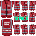 BeautyWill Custom Safety Vest Customized Logo Class 2 High Visibility Reflective Vest with Pockets Construction workwear