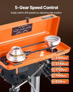 VEVOR 8 in Benchtop Drill Press, 2.3A Induction Motor, Tabletop Drilling Machine with 750/1140 / 1740/2340 / 3200 RPM Adjustable Speed, 0-45° Tilting Worktable, LED Work Light, for Wood Metal