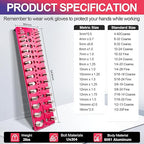 51-in-1 Bolt Size Finder & Thread Checker, 32 Metric & 32 SAE Nut and Bolt Thread Gauge with 19 Drill Bit Checker, CNC-Machined Aluminum Screw Size Chart, Go/No-Go ANSI Standard, Non-Slip Base