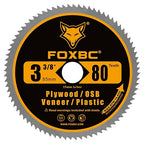 FOXBC 3-3/8 Inch Compact Circular Saw Blade Set, Multi-Material Cut for Wood, Plastic, Metal, Tile Cutting, 15mm Arbor - 6 Pack