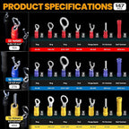SOMELINE Crimping Tool for Insulated Electrical Wire Connectors Kit, with 21 Sizes PVC Insulated Wire Terminals and 22-10 AWG Ratchet Crimping Pliers – for Automotive & Electrical Repairs