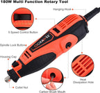 GOXAWEE Rotary Tool Kit with 180 Rotary Tool Accessories & Flex Shaft & Universal Collet, 5 Variable Speed Rotary Multi-Tool, Mini Electric Drill Set for Crafting DIY Project