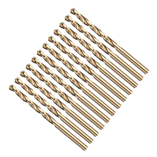 Drill Bit, 7/64" Cutting Diameter (2.778mm), 4241 HSS Black and Gold 118° Cutting Angle Versatile Jobber Bits - (Applications: for Drilling Plastic Wood Soft Thin Metal), 12-Pieces