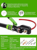 AMZCNC 10 Tons Hydraulic Wire Battery Cable Lug Terminal Crimper Crimping Tool With 9 Pairs of Dies,1/8” Wire Rope Crimping Tool