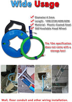 32FT Professional Flexible Wire Rodding Guide Kit for Electrical Wiring Installation 【 10M*4.5mm】