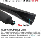 2 Pcs 1 inch (Diameter) Heat Shrink Tubing, 3:1 Adhesive-Lined Large Heat Wire Shrinkable Tube by MILAPEAK (4 Feet, Black & Red)