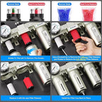 TAILONZ PNEUMATIC 0-240PSI 3/4 Inch NPT Industrial Grade 4 Stage Air Drying System,Particulate Filter,Double Desiccant Dryer,5 Micron Filter and 0.01 Micron Filter(Automatic Drainage)
