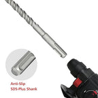 6Pcs SDS Plus Rotary Hammer Drill Bit Set,Concrete Drill Bit Kit with Point Chisel,Flat Chisel,Cross Type Double Thread Carbide Material for Concrete,Stone,Brick,5/32 3/16 1/4 3/8"