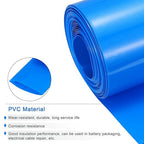 MECCANIXITY Battery Wrap PVC Heat Shrink Tubing 50mm Dia 80mm Flat 33 Feet(10meters) Blue Good Insulation for Battery Pack