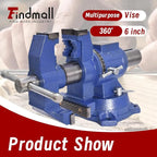 findmall Multipurpose Vise Bench Vise Heavy Duty Multi-Jaw Vise 360-Degree Rotation Clamp on Vise with Swivel Base and Head for Clamping Fixing Equipment Home or Industrial Use (6 inch)