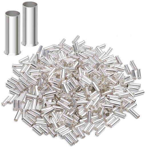 XHF 1000 PCS AWG 18/1.0mm² Non Insulated Wire Ferrules Crimper Plier Insulated Crimp Pin Terminal Cord End Terminals