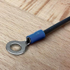 ANGSTROM 1/4" Bolt Ring Terminals, Insulated Electrical Crimp Connectors 100pcs (16-14ga Blue)