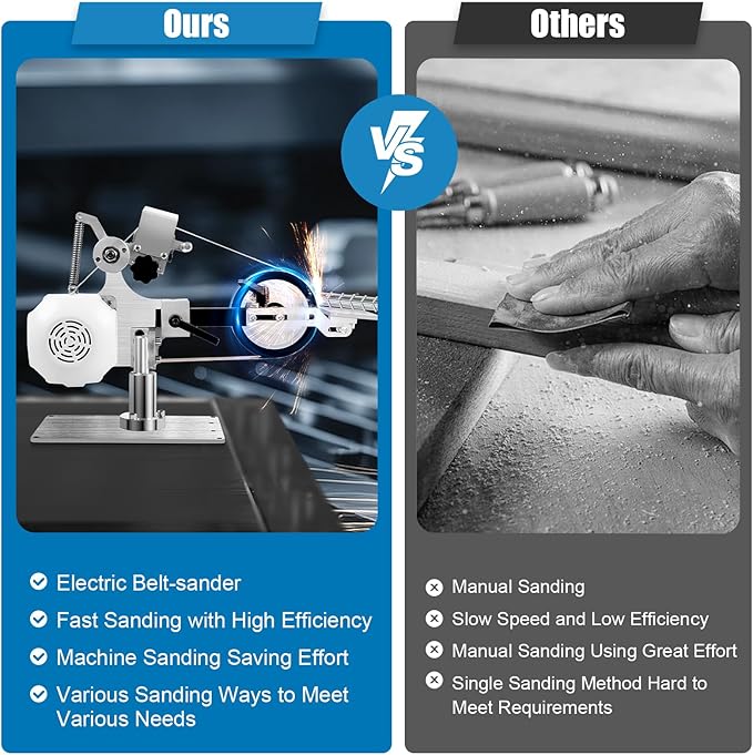 Belt Sander Electric Sanding Polishing Grinding Machine Vertical & Horizontal Use Woodworking Bench Sander Speed | Rotating Angle Adjustable for Metal Processing Jewelry Making Acrylic Polishing