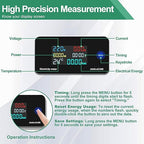 30A AC Power Meter, 240V Digital Multimeter Tester, NEMA L14-30P to NEMA 14-50R Outlet Monitor with 2FT 10AWG Cable and 50A Circuit Breaker, Real-Time Voltage, Current, Power, and Energy Monitoring