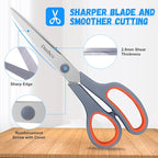 Scissors, Dushco 8.5 Inch Multipurpose Scissors Bulk Set of 3 Pack, Ultra Sharp 2.5mm Thick Scissor for Office Home School Sewing Fabric Craft Supplies, Soft Comfort-Grip Right/Left Hand