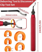 12 Pcs 1/4-1 Inch Depth Gauge and Pipe Deburring Tool, Removal Tools Set for Sharkbite Fittings, Deburring Tool with 5 High Speed Steel Blades,Plumbing Tools Kit for PEX Copper PVC CPVC Pipes