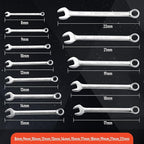 12-Piece Wrench Set, Metric and Standard Combination Wrench Set,Mirror Polished Finish CR-V Professional Spanner,Wrench Tool Set with Organizer Rack and Rolling Pouch