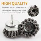 7 Pack Twist Knot Wire Wheel Brush Crimped Cup Wire Wheels Brush Set for Drill with 1/4-Inch Shank for Rust Removal, Corrosion and Paint