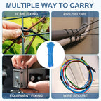 PATIKIL Cable Zip Ties 8 Inch, 100 Pcs Self-Locking Nylon Wire Tie Wraps Heavy Duty Cord Management with 50 lbs Tensile Strength for Indoor and Outdoor, Blue (0.2" W)