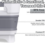 Collapsible Dish Basin with Drain Plug, 9L(2.4Gal) Capacity, Space Saving Portable Sink for Baby bottle, Kitchen, Camping& RV, Gray