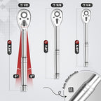 TOMMARS 1/4 inch Drive Ratchet, 72-Tooth Quick-Release Socket Ratchet Wrench Handle Reversible