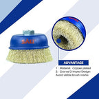 SALI 24 Pack Wire Cup Brush, 3 Inch Coarse Crimped Cup Brush for Grinders, with 5/8-11 Inch Arbor for Heavy Cleaning Rust, Stripping and Abrasive, for Angle Grinder