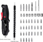Electric Screwdriver, 3.6V Cordless, 44pcs Screwdriver Bit Set, Front LED Light, Flexible Shaft, Micro USB, Carrying Case, Ideal for Home Improvement & Furniture Assembly