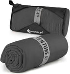 VENTURE 4TH Quick Dry Towel. Microfiber Travel Towel Ideal for Camping, Hiking, Backpacking, Gym. Lightweight & Fast Drying Travel Towels for Body. Compact & Easy to Pack - Charcoal Medium