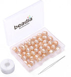 Natural Pearl Beads Potato 8-9mm Pink Freshwater Cultured Loose Gemstone Beads for DIY Jewelry Making 13.8''/Strand HQ