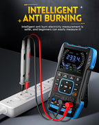 【Upgraded Model 2*P6100 Probe】 FNIRSI 3 in1 Oscilloscope/Multimeter/DDS Signal Generator with 2 Channels, 10MHz Bandwidth, 50MSa/s Sampling Rate, 10000 Counts, Voltage, Current, Capacitor, Resistor