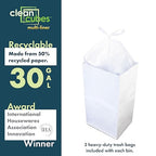 30 Gallon Multi-Liner Disposable Trash Cans (3-Pack) with Fitted Trash Bags - Reusable Garbage and Recycling Bins for Parties, Events, and More (White - 17" Height x 14" Width x 30" Depth)