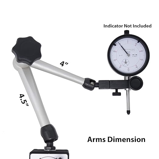 Clockwise Tools Magnetic Base, MGBR-01, Magnetic Stand for Digital Dial Indicators, 176lbs Max Pull