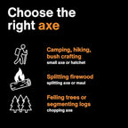 Fiskars X25 Splitting Axe, 28" Wood Splitting Axe for Medium to Large Size Logs with Shock Absorbing Handle and Sheath, Split Firewood, Forged Steel Blade, Bushcraft Gear and Camping Hatchet