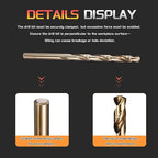 Drill Bit, #2 Cutting Diameter, 4341 HSS Gold Finish 135° Cutting Angle Number Jobber Bits - (Applications: for Drilling Soft Metal Plastic Wood), 5-Pieces