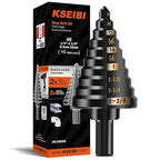 KSEIBI #5 HSS Step Drill Bit Set 1/4-1 3/8" with 3/8 Shank - Black Oxide Finish for Metal, Wood, Plastic Drilling - Durable, Precision Multi-Sized Bits with 3-Flat Shank 575055