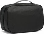 TUMI Alpha Split Travel Kit - Compact Toiletry Bag for Men & Women - Features Removable Leather Handle & 3 Zip Pockets - Black