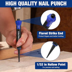 WORKPRO Pry Bar and Nail Punch Set, 5-1/2" Mini Pry Bar, 12" Prybar, 5" Nail Setter, 3-IN-1 Utility Claw Bar for prying, scraping, lifting, pulling, Perfect for Home Remolding & Woodworking