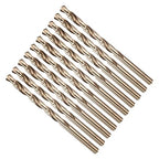 Drill Bit, #2 Cutting Diameter, 4341 HSS Gold Finish 135° Cutting Angle Number Jobber Bits - (Applications: for Drilling Soft Metal Plastic Wood), 10-Pieces