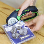 ZEITE 4V Cordless Electric Scissors,Cardboard Cutter with 2 Blades,Storage Box,USB Charging Cable,Power Rotary Cutter,Max Cutting 1/4",for Cardboard Box,Thin Carpet & Plastic, Easy to Hold and Safe