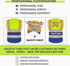 BeautyWill Custom Logo 10/20 Pack Safety Vest Class2 High Visibility Vest with Pockets Breathable Construction Vest Bulk