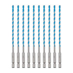 toolant 3/16" Concrete Drill Bit Set & Masonry Drill Bit Set, Shockproof Hex Shank Hammer Drill Bit Set for Glass/Brick/Plastic/Cement/Tile, Industrial Strength Carbide Drill Bit Tip 1/4" Box of 10