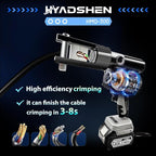 Electric Hydraulic Cable Lug Crimping Tool, Hydraulic Electrical Terminal Cable Lug Wire Crimper Rechargeable Crimping Tool Kits with 11 Dies, 6 AWG to 600 MCM（HMQ-300）