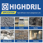 HIGHDRIL Diamond Concrete Blade 3" 75mm x Arbor 3/8" 10mm - 4pcs Angle Grinder Cutting Disc for Cutting Granite Hard Concrete Products Hard Artificial Natural Stones Clinker
