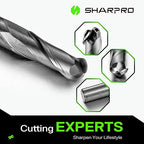 Extra Long Ball Nose End Mills 3/8 Inch SHK. and Cutting Dia. 3D Carving, High-Speed and Deep Cutting, AlCrN Coated, Apply for Alloy Steel, Stainless Steel and Various Cast Iron. (3PCS)