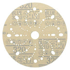 3M AMAPR Hookit 3M Blue Abrasive Discs 36180, Multi-Hole, Featheredging, Primer Sanding, Paint Preparation, 6 in, 320 Grade, 50 Discs/Carton